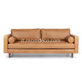 Divano Mid-Century Modern Sven Charme in pelle color marrone chiaro